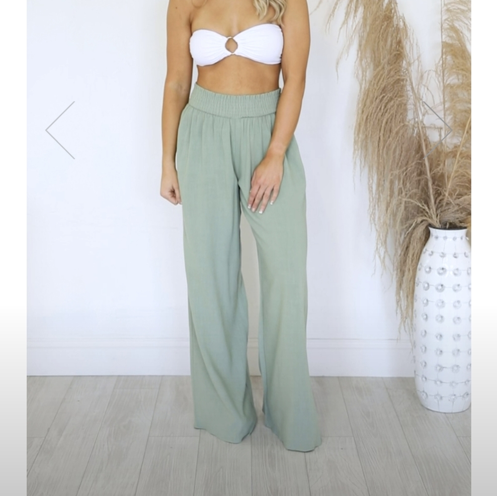 Pink Lily linen lounge pants
